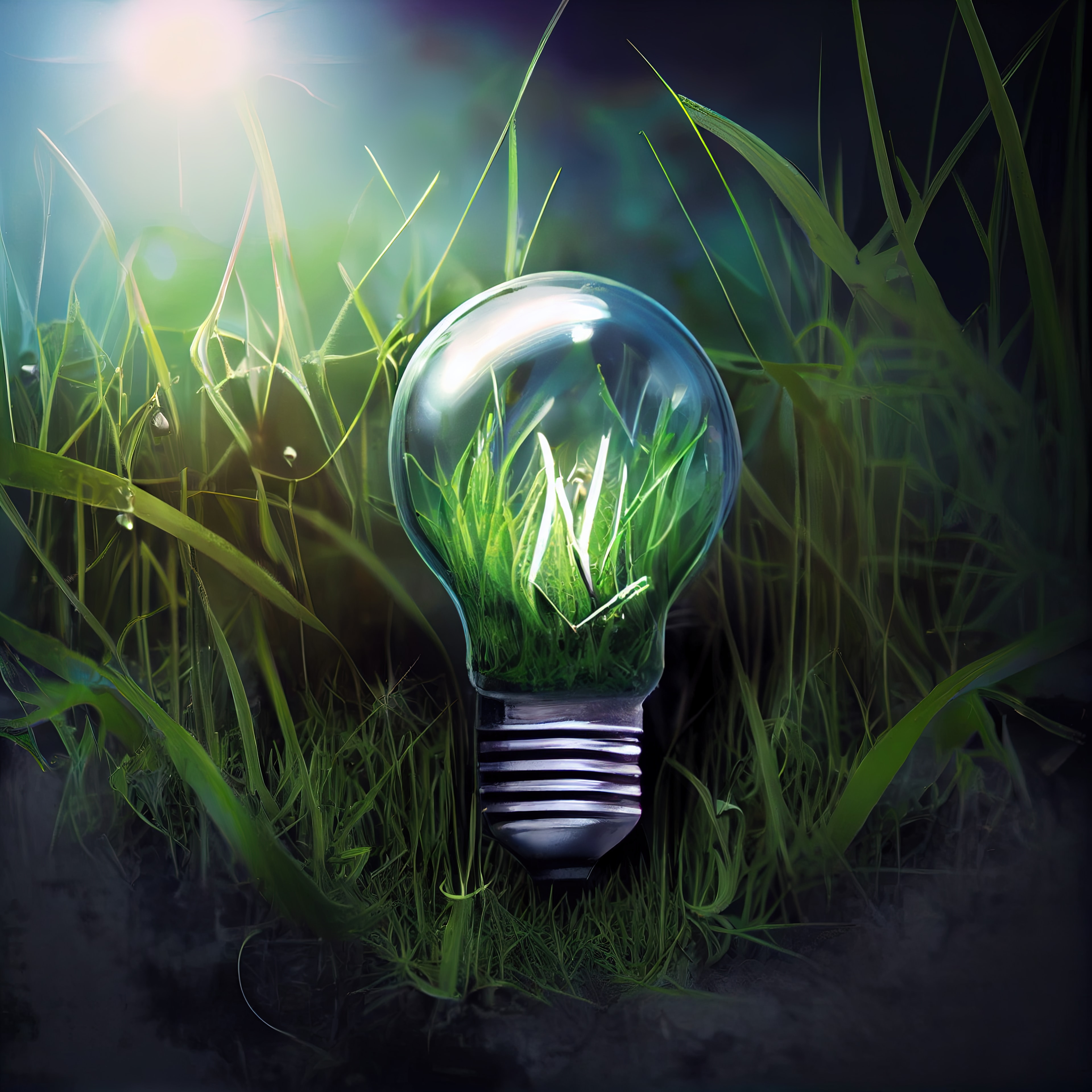 lightbulb in grass demonstrating Tulcan energy Mission